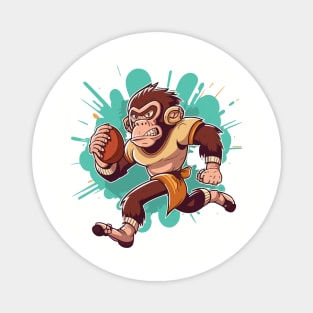 Monkey Touchdown: Ape-solutely Winning Football Design! Magnet